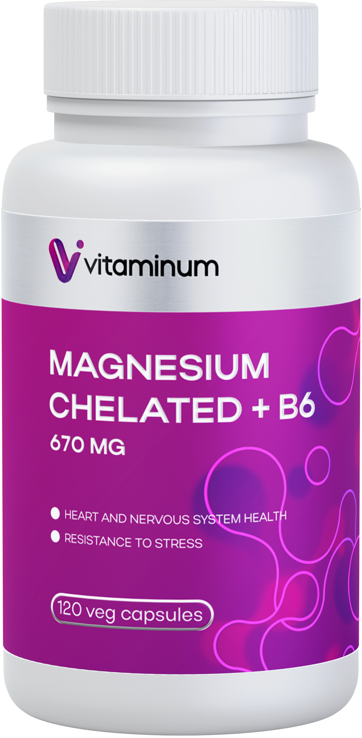  Vitaminum МАГНИЙ ХЕЛАТ + витамин В6 (670 MG) 120 капсул 800 мг  в Ялте